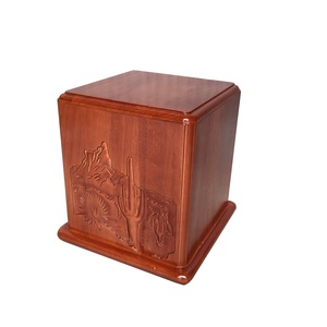 Vietnam-Made CNC Wood Cremation <b>Urn</b> <b>for</b> Human <b>Ash</b> Elegant <b>Wooden</b> Pet Casket with Unique Pattern Mountain Style - Product Image 1