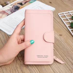 New Wallet Ladies 3 Fold Long Multi-functional Wallet Multi-card Korean Card Bag Buckle Female Purse Fashion Bag