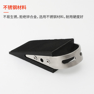 304 Stainless Steel Rubber Door Stopper Floor <b>Mount</b> Minimalist Design Durable Anti-collision Silent Indoor Use - Product Image 4