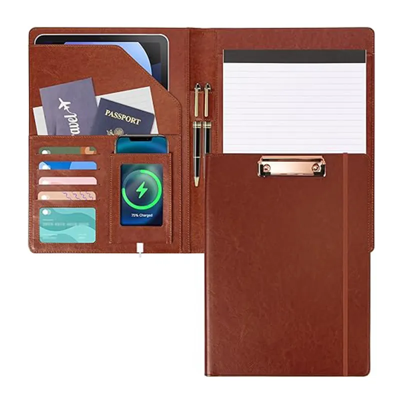 Sampul kustom portofolio Notebook melanjutkan Folio Binder kulit Agenda Planner Cover