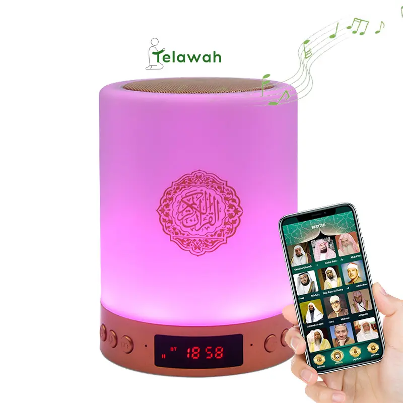 Diskon besar LED MP3 lampu malam Speaker Quran Bluetooth Digital gratis Unduh dan pengendali jarak jauh pemutar Quran