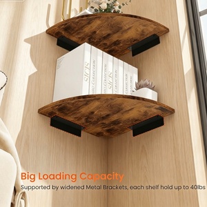 <span class=keywords><strong>Étagère</strong></span>s murales flottantes incurvées de 12 pouces en gros, fabriquées en usine, disponibles en plusieurs couleurs, <span class=keywords><strong>étagère</strong></span>s murales en bois avec trous pour câbles - Product Image 5