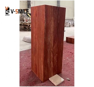 Gạch Lát Sàn Đá Cẩm Thạch <span class=keywords><strong>Travertine</strong></span> Màu Đỏ Và Gạch Ốp Tường Để Trang Trí Nhà Đá <span class=keywords><strong>Travertine</strong></span> Đá Cẩm Thạch Lát Đá Đỏ - Product Image 3
