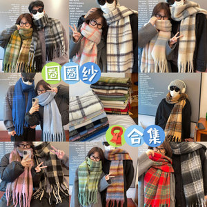 Colección Otoño Invierno, Bufanda Larga <span class=keywords><strong>de</strong></span> Felpa a Cuadros para Mujer, Chal para Estudiantes, Material <span class=keywords><strong>de</strong></span> Poliéster para Parejas, Detección <span class=keywords><strong>de</strong></span> Agujas - Product Image 2