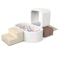 Ensemble de jeu multifonctionnel en mousse souple pour intérieur et extérieur, avec piscine à balles Macaron, escalier d'escalade, tunnel, toboggan et canapé parent-enfant