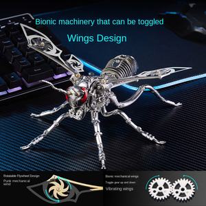 Modèle mécanique d'insecte frelon en métal assemblé, <span class=keywords><strong>puzzle</strong></span> créatif fait à la main, ornements, cadeau, jouet éducatif pour les moins de 8 ans - Product Image 3
