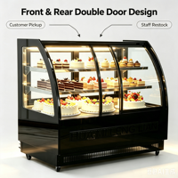 Vitrine réfrigérée anti-buée pour gâteaux et desserts, avec vitre incurvée, pour boulangerie et café