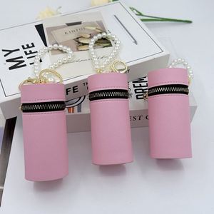 New Mini Bucket Bag Portable <b>Lipstick</b> Bag PU Leather Makeup <b>Lipstick</b> case Keychain Lip Cream Storage Pouch Factory-direct - Product Image 3