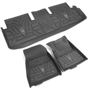 แผ่นรองพื้นรถยนต์ Tesla Model 3 Y TPE 3 ชิ้น สำหรับทุกสภาพอากาศ ลายเรขาคณิต - Product Image 5
