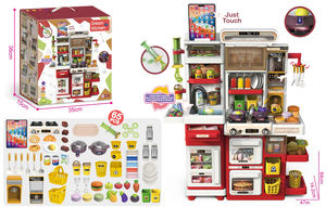 66 cm Red Double Cabinet Voice Spray Funktion ABS Ton Set Esstisch Küchen spielzeug Set Unisex 5-7 Jahre - Product Image 5