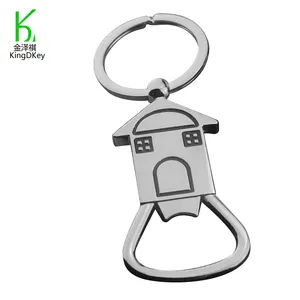 Zinklegering Custom Huis Vorm Sleutelhanger Flesopener Sleutelhanger Bier Kurkentrekker Sleutelhanger