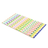 Paille à boire en papier couleur rayure pailles en papier en gros
