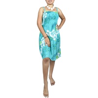 Nouvelle robe mini pour femmes, design tendance, imprimé floral hawaïen, bretelles spaghetti, tenue de plage d'été, lavable