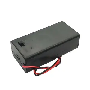 Suporte da bateria 9v, com interruptor e capa 15cm linha longa 6lr61 6f22 9volt casos de suporte da bateria