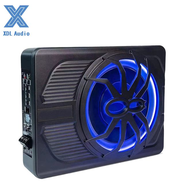 XDL Audio RGB Light Ultra Thin Car Subwoofer DC 12V Single Coil 10 Inch Active 180W RMS Power Stereo/Surround Remote Control