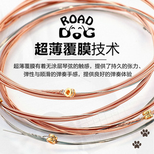 Cuerdas para Guitarra Acústica Road Dog, Recubiertas de Bronce Fosforado, Juego de 1-6 Cuerdas AC11/12/10 - Product Image 1