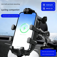Support de téléphone portable pour moto TIEQI, chargeur sans fil Type-C, anti-vibration, amortisseur de chocs, support flexible pour vélo
