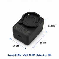 Chargeur PD 20W USB C 5V 3A/9V 2.22A/12V 1.66A/15V 1.33A Prise interchangeable pour petits appareils électroménagers avec UL/CE/UKCA/SAA