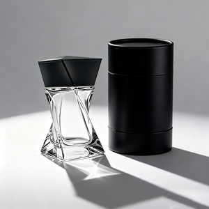 Flacons de parfum en <span class=keywords><strong>verre</strong></span> transparent torsadé de 30 ml avec bouchon noir mat – Mini flacons de parfum vides en gros - Product Image 2