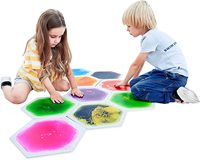 Jouets sensoriels, tapis 3D, carreaux de lave, tapis de jeu hexagonal, carrelage de sol liquide pour soulager le Stress