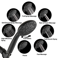 Douche à main haute pression 5 pouces ORB, jet puissant, vente en gros