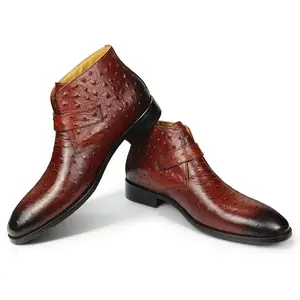 कारखाने पुरुषों के चमड़े के बटन टखने के जूते आराम गुणवत्ता वाले जूते जूते