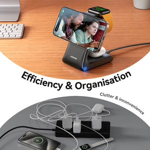 Soporte de <span class=keywords><strong>cargador</strong></span> rápido Joyroom 3 en 1 <span class=keywords><strong>cargador</strong></span> inalámbrico para <span class=keywords><strong>iPhone</strong></span> 11 Pro X XS Max <span class=keywords><strong>XR</strong></span> para <span class=keywords><strong>Apple</strong></span> Watch 5 para auriculares Pro para Samsung - Product Image 5