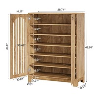 Meuble à chaussures autoportant en MDF avec portes à persiennes et étagères réglables – Rangement pour chaussures pour entrée, couloir, mobilier de maison