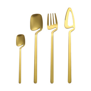 Juego de cubiertos de acero inoxidable 304, tenedores, cucharas, utensilios colgantes creativos chapados en titanio para cocina y comedor - Product Image 4