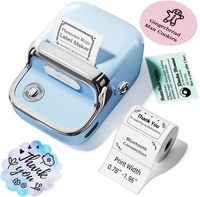 Machine à étiquettes Phomemo M150, imprimante thermique d'étiquettes, facile à utiliser pour le bureau, la maison, les entreprises, livrée avec 1 rouleau d'étiquettes (bleu)