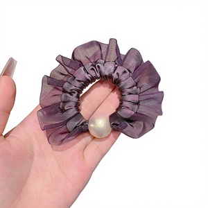 Nouvel <span class=keywords><strong>accessoire</strong></span> haut de gamme <span class=keywords><strong>pour</strong></span> femme : Grand élastique à cheveux fait main avec dentelle perlée ronde, style féerique, élégant, <span class=keywords><strong>pour</strong></span> <span class=keywords><strong>chignon</strong></span> <span class=keywords><strong>bas</strong></span>, usage quotidien - Product Image 1
