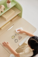 Bureau ergonomique pliable en bois pour enfants, réglable en hauteur, avec multiples rangements, table d'écriture facile à nettoyer, fourniture en gros