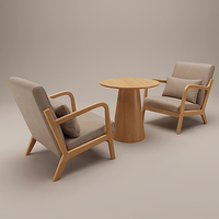 Chaise de café de qualité supérieure-Tissu technique anti-taches avec base ergonomique en bois massif