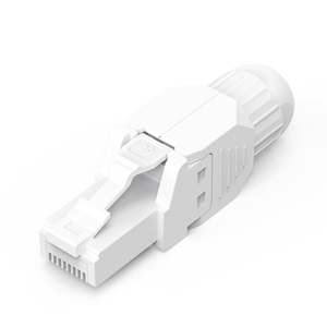 وصلة كابل شبكة إيثرنت تتقاطع عبر إيثرنت cat6 قابس rj45 محمي بدون أدوات 8p8c