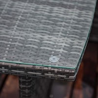 7PC Abnehmbare Aluminium Outdoor Korb möbel Patio Rattan und Garten Schnitts ofa Gesprächs terrasse Set mit Ottomane