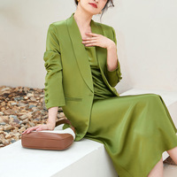Vêtements Haute Couture, robe à col mandarin, blazer en soie importé de Chine, broderie à la main, blazer socialite pour femmes