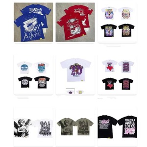 Camiseta de Alta Calidad 100% Algodón, Corte Holgado, Hombros Caídos, Manga Corta, Estampada, para Hombre - Product Image 1