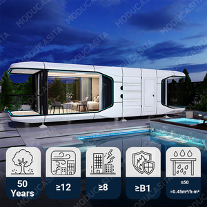 ห้องแคปซูลพร้อมระเบียงห้องโดยสารแคปซูลสำหรับตั้งแคมป์กลางแจ้งแบบแยกส่วน - Product Image 2