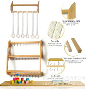 Wall Mounted Hair Accessory <b>Storage</b> Rack Solid Wood Multi Layer Headband Hair Clip Organizer For Kids Room - Product Image 3
