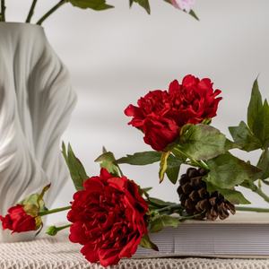 Fiori Artificiali di Peonia Realistici a Due Teste Fatti a Mano in Seta per Matrimoni, Festa della Mamma, Pasqua, San Valentino, Stile Moderno - Product Image 3