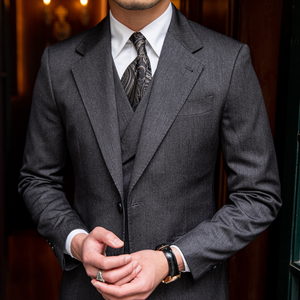 Popular High-quality Handsome Dark Gray Men's <strong>Suit</strong> Three-<strong>piece</strong> Business Leisure Joker Banquet Solid Color Luxury Slim Men's <strong>Suit</strong> - Product Image 5