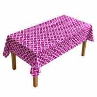 Nappe en PEVA imprimée, motif losanges magenta et blanc, 54 x 108 pouces, imperméable, rectangulaire, pour événements et cocktails