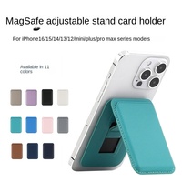 156Promax Angle réglable magnétique PU étui à cartes pliant ensemble pour Apple iPhone MagSafe affaires accessoire de téléphone portable