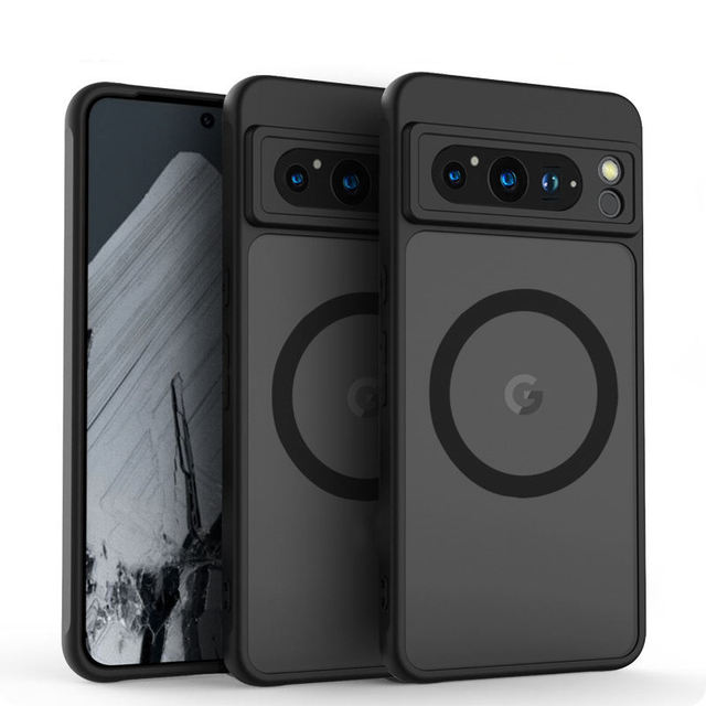 Matte Skin Magnetic Wireless Charging Phone Case for Google Pixel 8 Pro 9 Pro PC TPU 2 in 1 Hard Covers