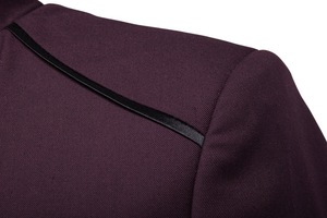 Col montant Blazer <span class=keywords><strong>manteau</strong></span> hommes robe de soirée de mariage veste mode Slim Fit simple boutonnage Jaqueta bleu marine vin rouge - Product Image 5