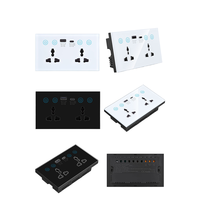 Prise murale intelligente Tuya 13A double Wi-Fi universelle avec ports USB Type-C, panneau encastrable, compatible normes EU/US/UK, 20A nominale
