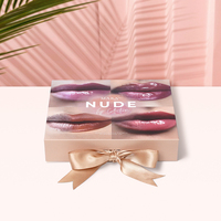 Carton à couverture rigide mat avec logo personnalisé Emballage de boîte cadeau magnétique pour rouge à lèvres brillant à lèvres avec boîte rigide en papier