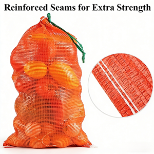 Bolsas de malla ecológicas, resistentes al agua, transpirables, duraderas, de alta resistencia, tubulares de polipropileno Raschel, con estampado en caliente. - Product Image 2