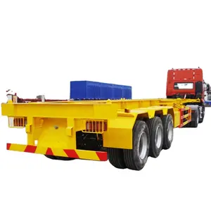 Çin üretici kaliteli 2-3axles 20ft/40ft 30-60tons konteyner iskelet römork/flatbed yarı römork kargo kamyon römorkları
