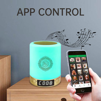 Lampu malam dekorasi dinding mini Quran Led, lampu malam 3d dengan Remote Control dapat diredupkan berwarna